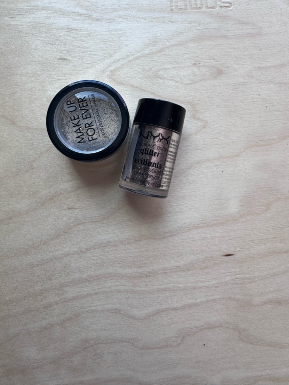 Make Up For Ever & NYX Silver Glitter Duo - Silver Eye & Body Glitter